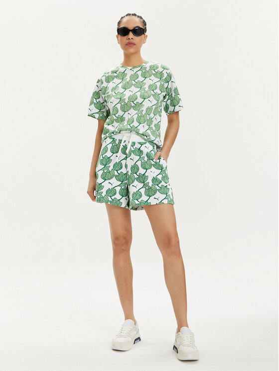 Puma Puma T-Shirt Ess+ Blossom 679493 Zielony Relaxed Fit
