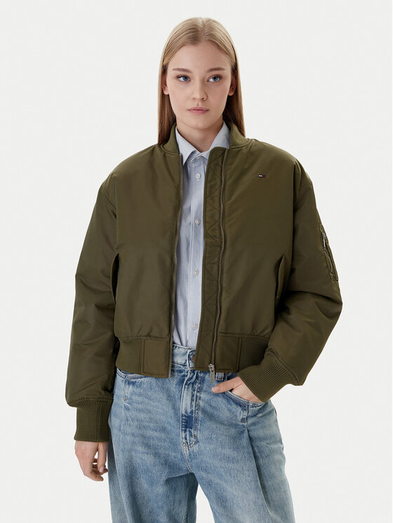 Tommy Jeans Tommy Jeans Bunda bomber Essential DW0DW22046 Zelená Regular Fit
