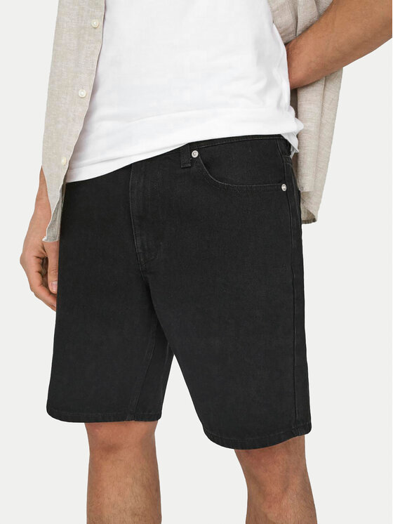 Only & Sons Only & Sons Džínsové šortky Edge 22028012 Čierna Regular Fit