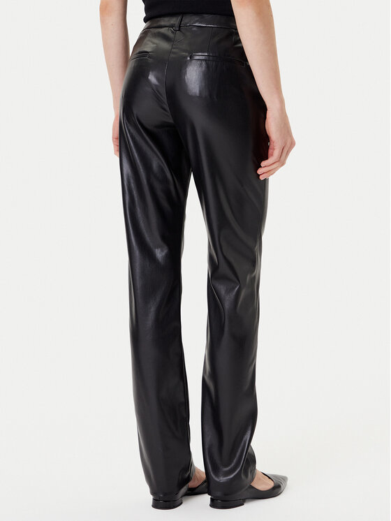 Marella Marella Hlače iz umetnega usnja Teodora 2523786011 Črna Slim Fit