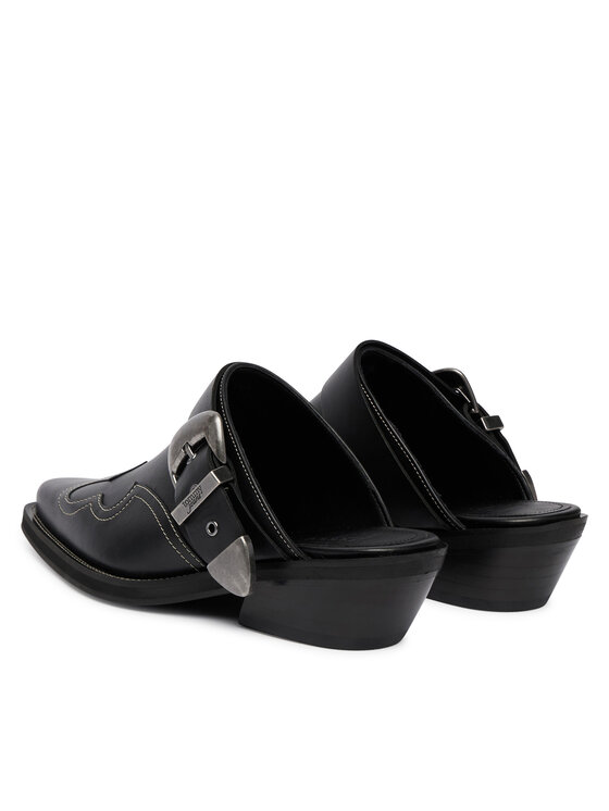 Tommy Jeans Tommy Jeans Natikači Archive Cowboy Mule Leather EN0EN03063 Črna