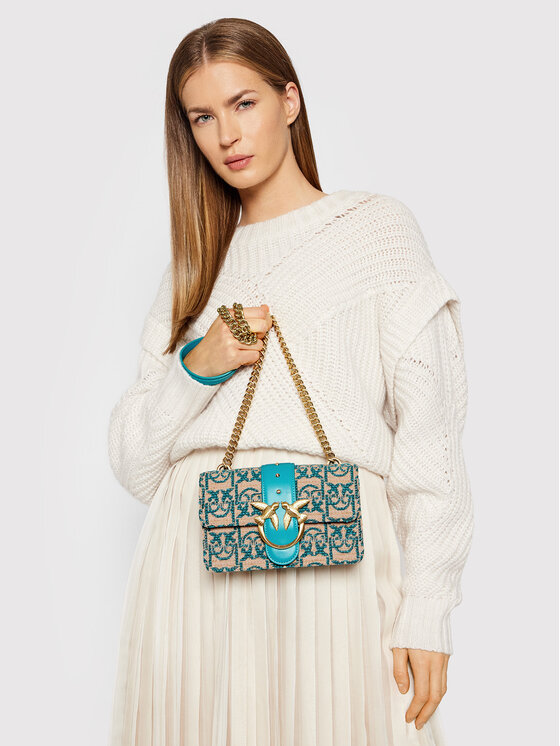 PINKO Pinko Torebka Love Mini Icon Love Monogram Cl AI 21-22 PLTT 1P22CJ Y7G2 Niebieski