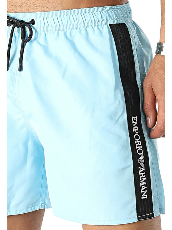 Emporio Armani Emporio Armani Pantaloncini da bagno Costume Emporio Armani black stripe Turchese Regular Fit