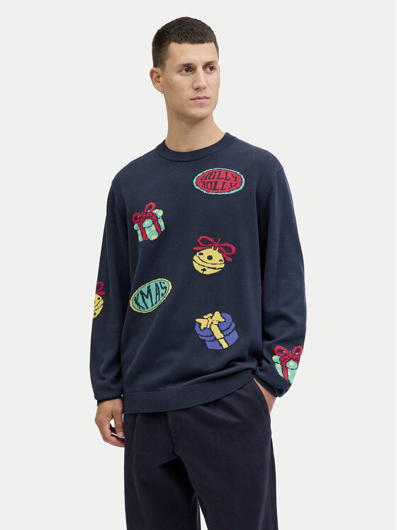 Jack & Jones Jack & Jones Sweater Holiday 12287994 Sötétkék Relaxed Fit