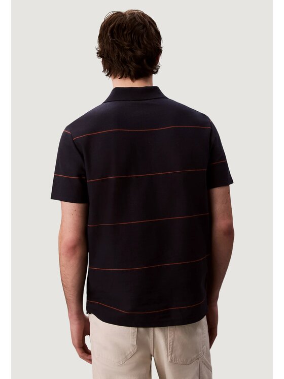 Calvin Klein Jeans Calvin Klein Jeans Polo SS CROSS GRAIN STRIP Μπλε Casual Fit