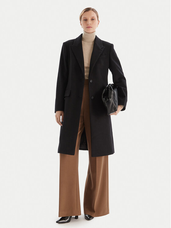 BOSS BOSS Vilnonis paltas Classin 50548371 Juoda Regular Fit