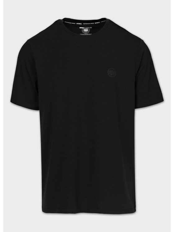 PITBULL PITBULL Koszulka techniczna Casual Sport SMALL LOGO Czarny Regular Fit