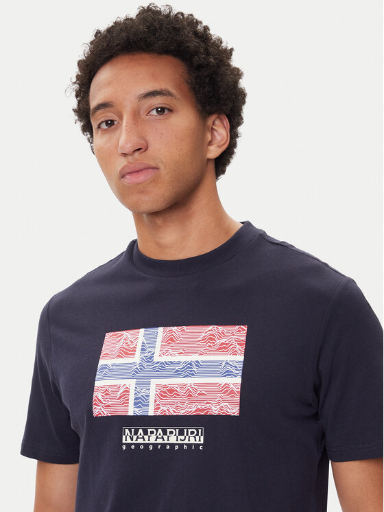 Napapijri Napapijri Tricou S-Drapeau Ss NP0A891K Bleumarin Regular Fit