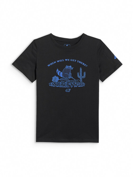 4F 4F T-Shirt HIKING TRIP Czarny Regular Fit