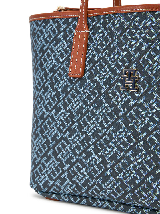 Tommy Hilfiger Tommy Hilfiger Táska Th Monoplay Leather Mini Tote AW0AW17415 Sötétkék