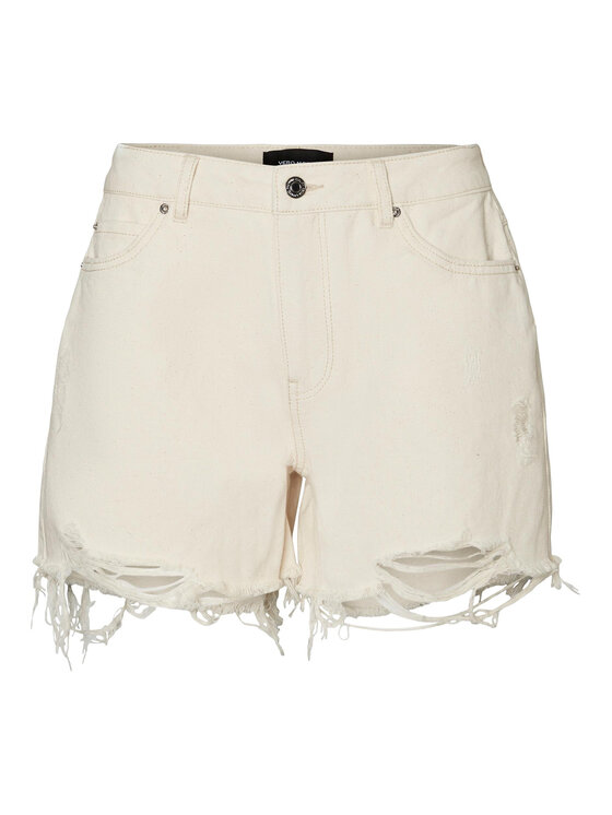 Vero Moda Vero Moda Pantaloni scurți de blugi Zuri 10286387 Écru Loose Fit