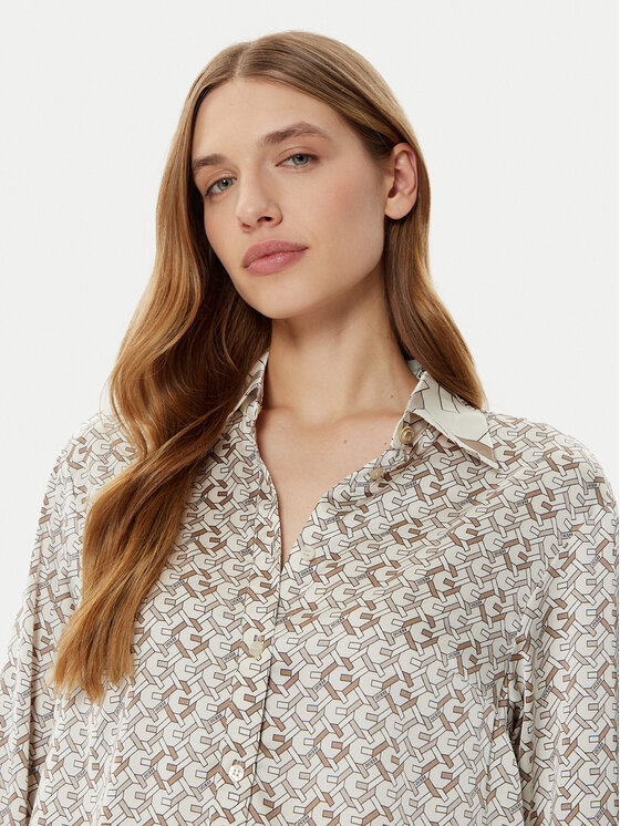 Guess Guess Srajca W4YH47 WF1T2 Écru Regular Fit