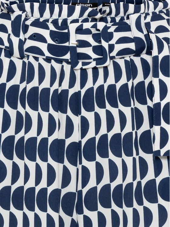 Olsen Olsen Hlače 14002153 Tamnoplava Relaxed Fit