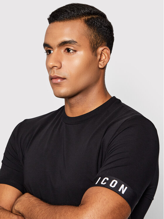Dsquared2 Underwear Dsquared2 Underwear Marškinėliai Icon T D9M3S3590.00114 Juoda Regular Fit