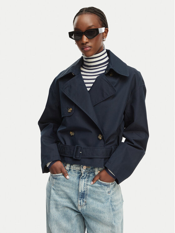 Tommy Jeans Tommy Jeans Trench DW0DW22322 Bleumarin Relaxed Fit