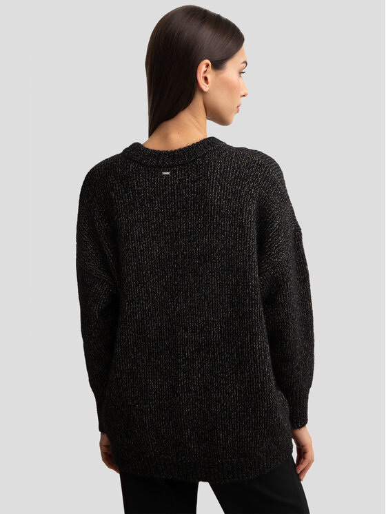 BIG STAR BIG STAR Sweter MAYAMESSA Czarny Oversize