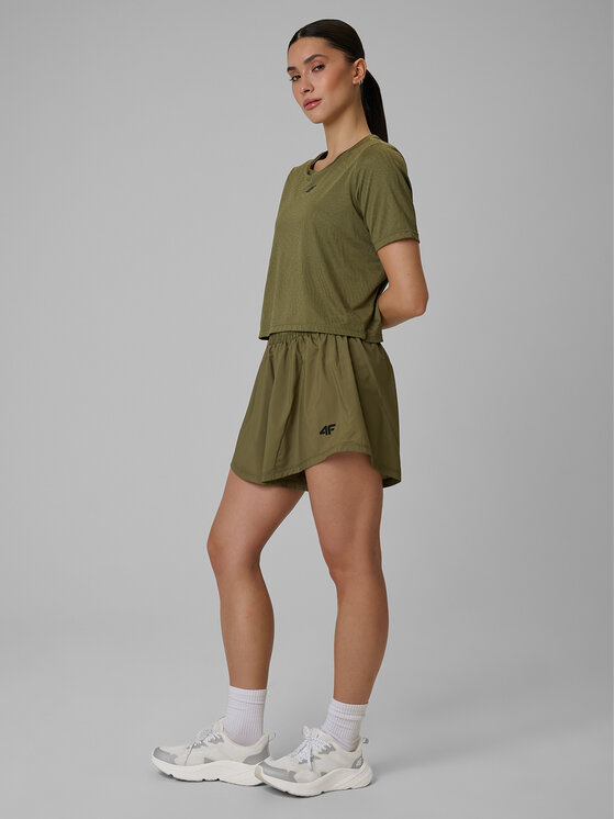 4F 4F Szorty sportowe SOLAR PUNK Khaki Regular Fit
