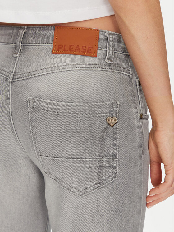 Please Please Jeansy P1YMCT5W8S Szary Regular Fit