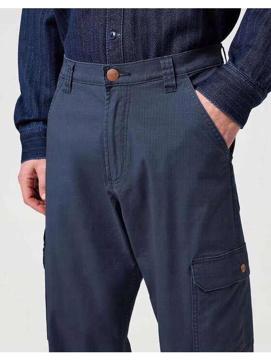 Wrangler Wrangler Spodnie materiałowe Casey Jones Utility Niebieski Relaxed Fit