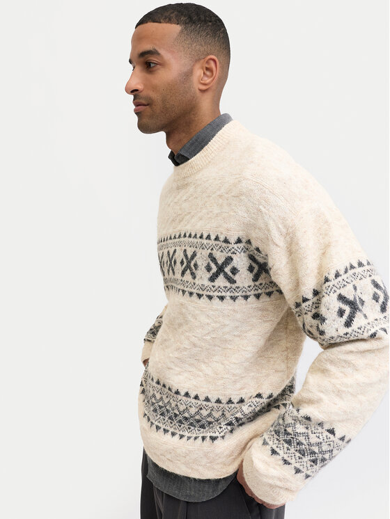 Jack & Jones Jack & Jones Sweter Blumax 12286244 Beżowy Relaxed Fit