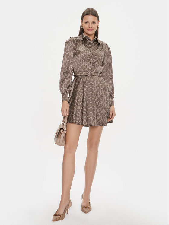 Marciano Guess Marciano Guess Každodenní šaty 4RGK37 7014A Hnědá Regular Fit