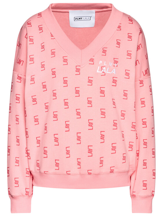 PLNY LALA PLNY LALA Mikina Monogram 00008 Ružová Baseball Fit