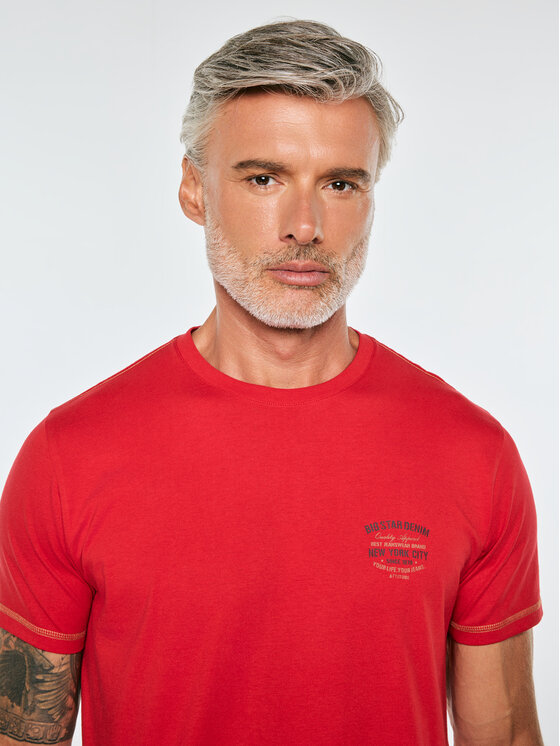 BIG STAR BIG STAR T-Shirt ELVINER Czerwony Basic Fit