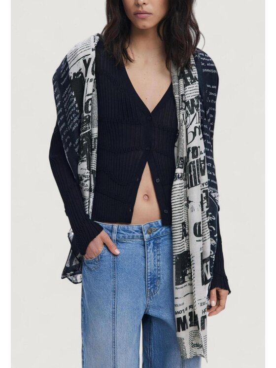 Desigual Desigual Foulard FOU_NEWSPAPER Nero