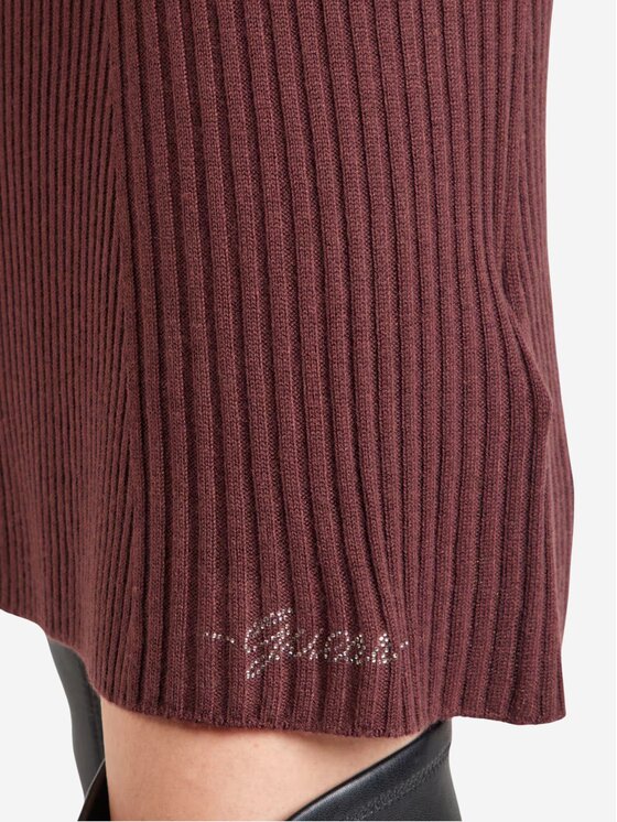 Guess Guess Vestito di maglia SS JULIA SEAMLESS SWTR DRESS Bordeaux Regular Fit