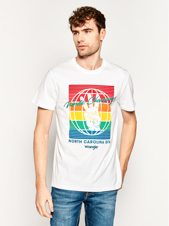 Wrangler Wrangler T-Shirt Bloge W7D9FK989 112131770 Biały Regular Fit