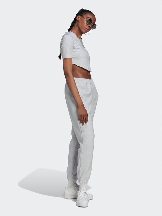 adidas adidas T-shirt Crop Loungewear HL9130 Siva Regular Fit