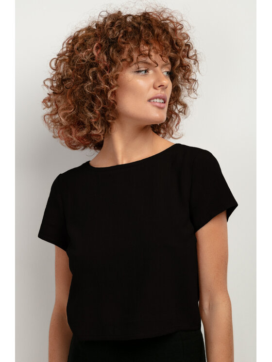 Tessita Tessita T-Shirt TOP T401_4_XXL Czarny Classic Fit