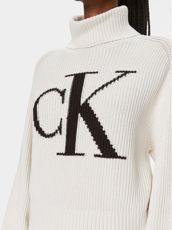 Calvin Klein Jeans Calvin Klein Jeans Rollkragenpullover J20J221960 Écru Regular Fit
