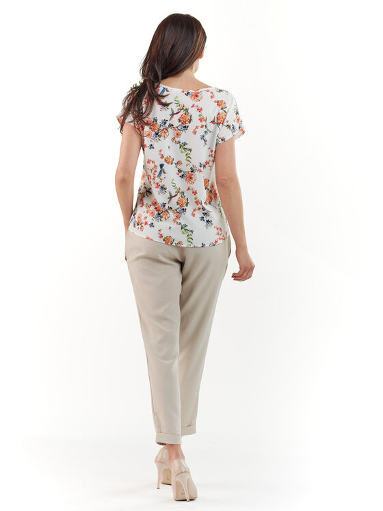 Awama Awama Blusa L067 Écru Basic Fit