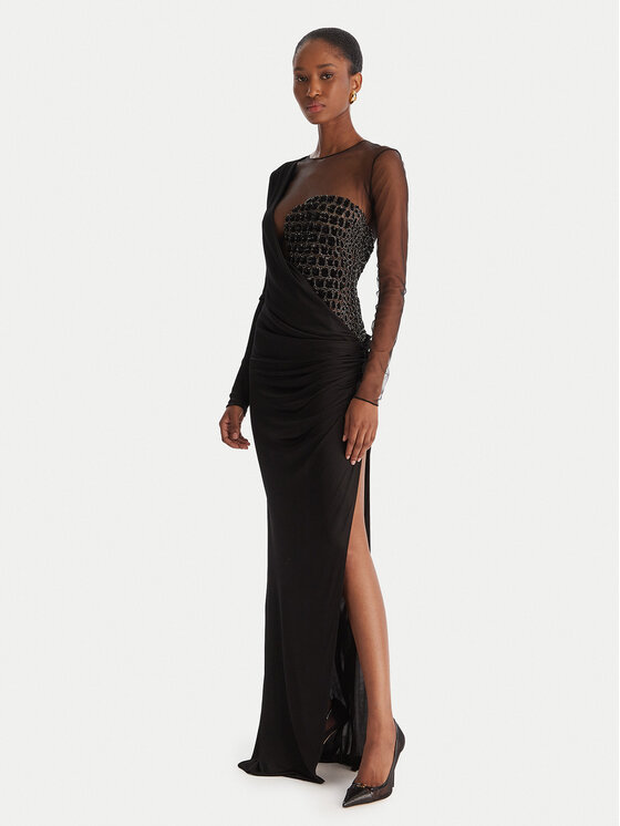 Elisabetta Franchi Elisabetta Franchi Estélyi ruha AB-R22-57E2-V890 Fekete Slim Fit