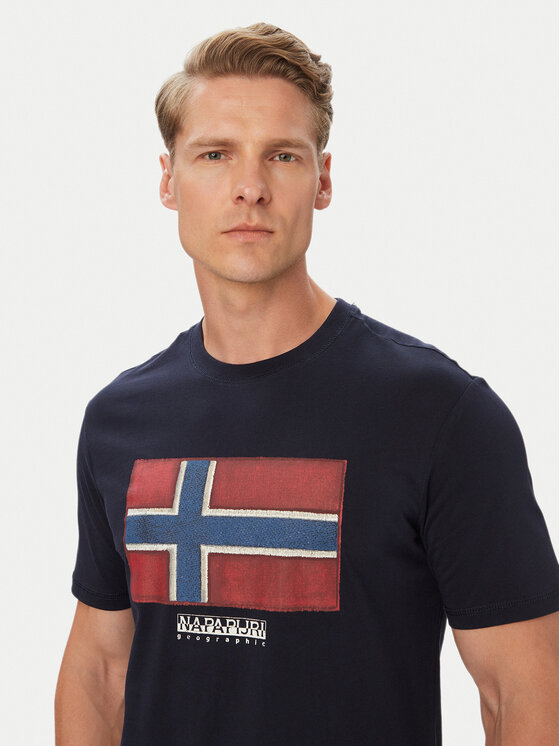 Napapijri Napapijri T-shirt S-Flag Tiki Ss NP0A8A6I1761 Blu scuro Regular Fit