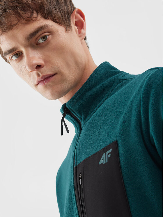 4F 4F Флісовий реглан 4FAW23TFLEM123 Бірюзовий Regular Fit