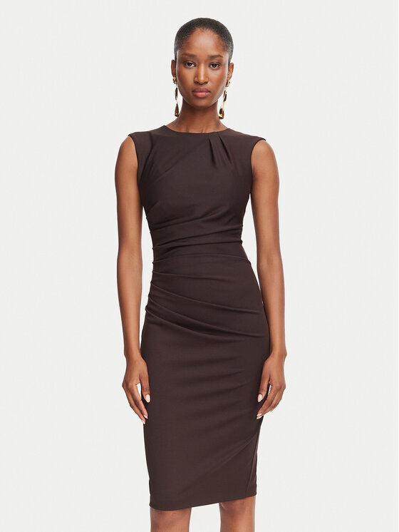 Rinascimento Rinascimento Sukienka koktajlowa CFC0130273003 Brązowy Slim Fit
