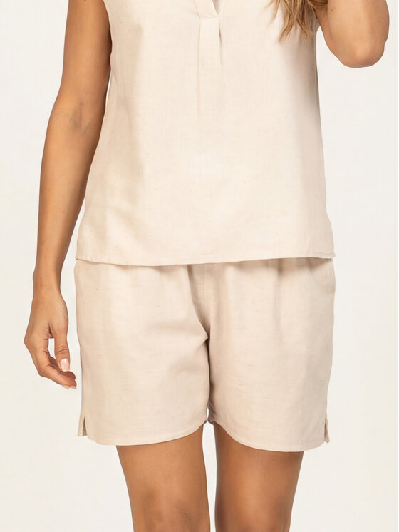 Feba Feba Pantaloncini di tessuto F251 Beige Comfort Fit