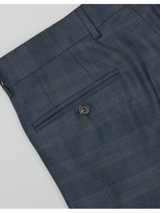 Borgio Borgio Spodnie garniturowe aldone_g Granatowy Slim Fit