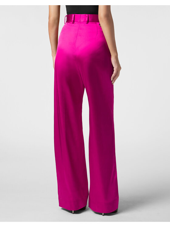 PHILIPP PLEIN PHILIPP PLEIN Spodnie materiałowe 9993 Różowy Flare Fit