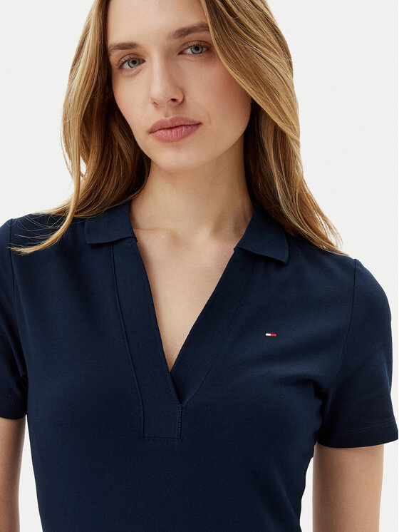 Tommy Hilfiger Tommy Hilfiger Vsakodnevna obleka WW0WW42567 Mornarsko modra Slim Fit