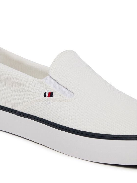 Tommy Hilfiger Tommy Hilfiger Teniși Th Hi Vulc Core Low Ii Slipon FM0FM05514 Alb
