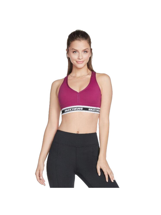 Skechers Skechers Biustonosz sportowy Skechers Go Walk Jacquard Bra Fioletowy