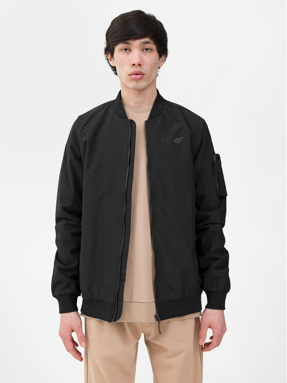 4F 4F Μπόμπερ μπουφάν 4FWSS24TJACM151 Μαύρο Regular Fit