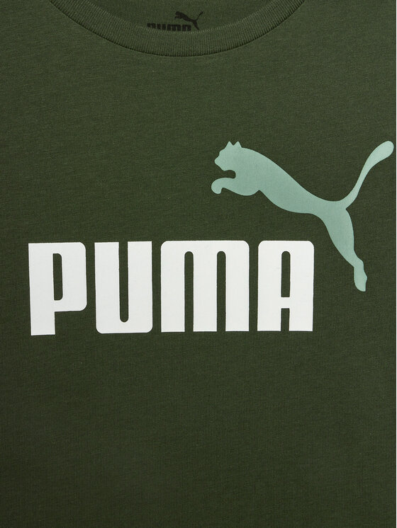 Puma T-Shirt Ess+ 2 Col Logo 586985 Grün Regular Fit | Modivo.de