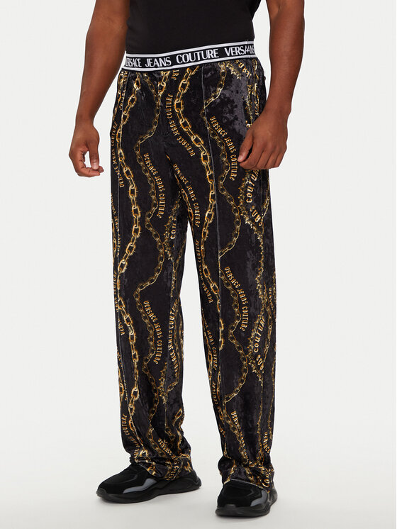 Versace Jeans Couture Versace Jeans Couture Долнище анцуг 77GAA323 Черен Loose Fit