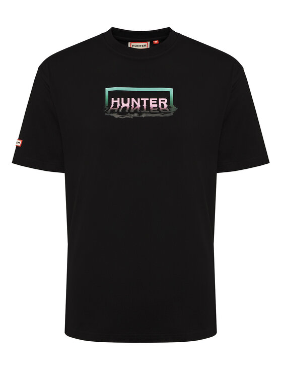 Hunter Hunter Tričko Abele UNISEX HARU0007251 Čierna Regular Fit