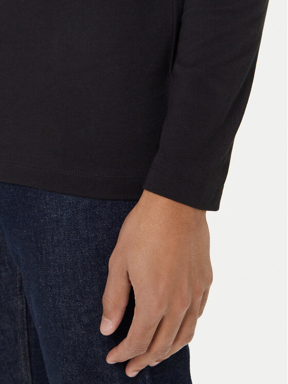 Tommy Hilfiger Tommy Hilfiger Longsleeve Linear Flag MW0MW41497 Schwarz Regular Fit