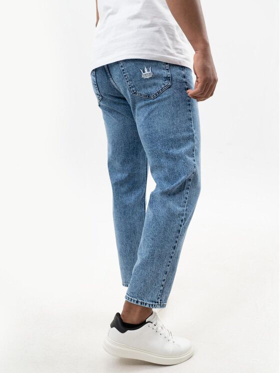 Jigga Wear Jeansy Spodnie Jeansowe Carrot Męskie Niebieskie